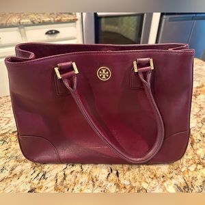 Burgundy Tory Burch Robinson Tote